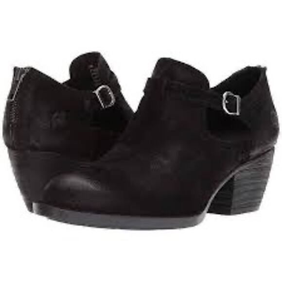 BORN Mendocino Distressed Suede Ankle Boot 2 inch Heel in Black Women’s Size 10M - Picture 1 of 15